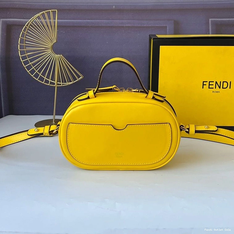 Cheap Yellow In Calf Leather Mini O'Lock Camera Case Fendi 0823
